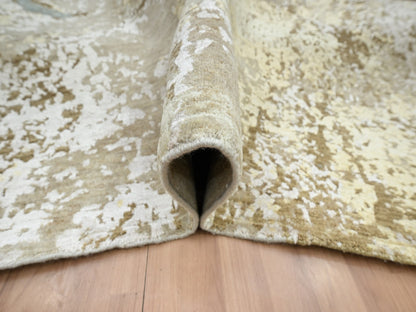 Brown 9'0" x 11'10" Modern / Contemporary Hand knotted Wool Rug - Sku: O083144