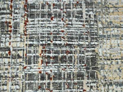 Modern / Contemporary hand-knotted wool rug in Gray, 9' x 12'3" — SKU O083152 (view 8)