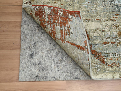 Modern / Contemporary hand-knotted wool runner in Gray, 2'7" x 12'11" — SKU O083167 (view 3)