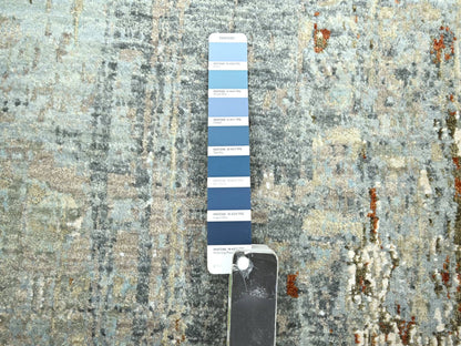 Modern / Contemporary hand-knotted wool runner in Gray, 2'7" x 12'11" — SKU O083167 (view 4)