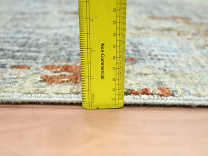 Modern / Contemporary hand-knotted wool runner in Gray, 2'7" x 12'11" — SKU O083167 (view 6)