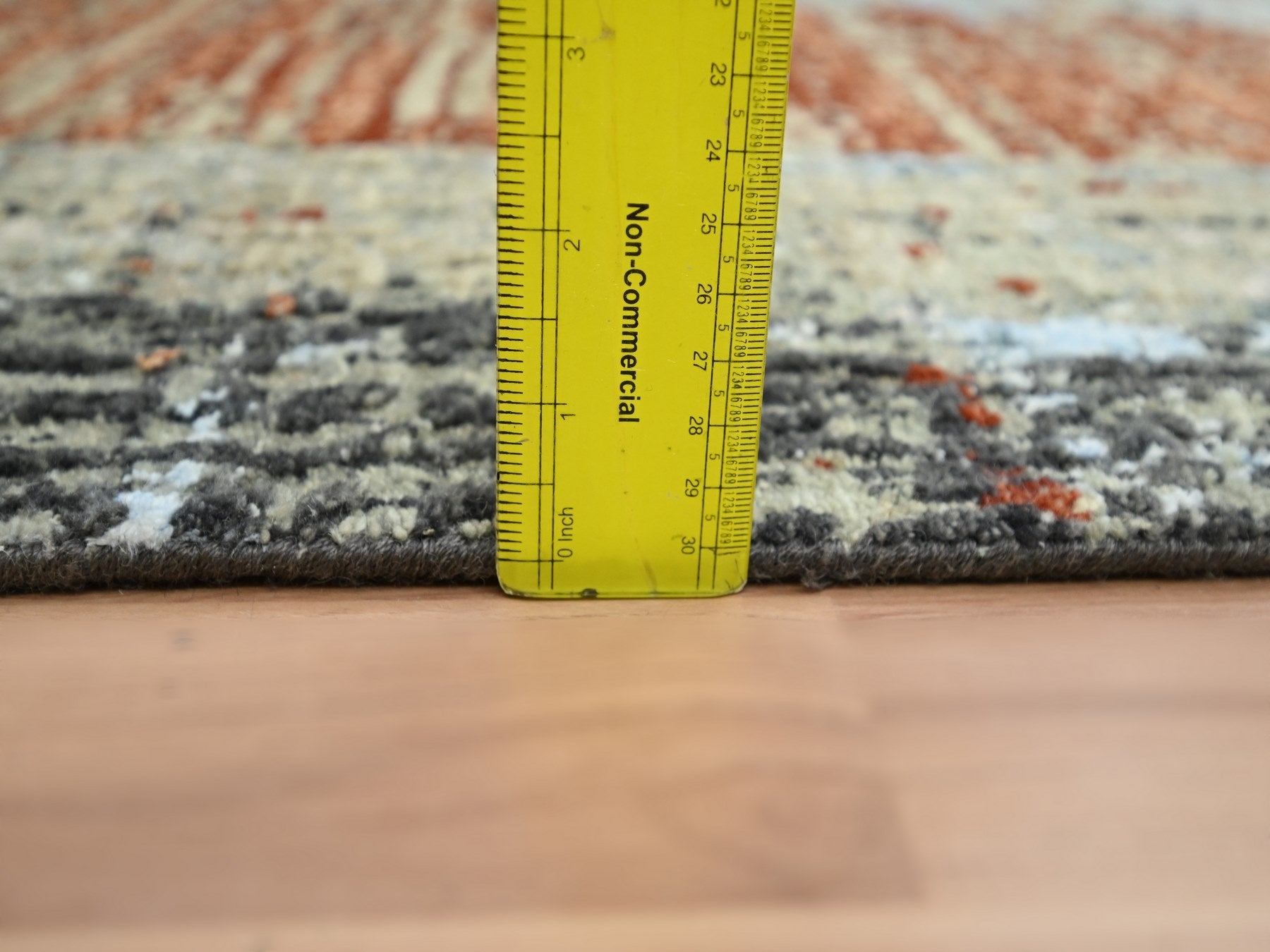 Modern / Contemporary hand-knotted wool runner in Orange, 2'7" x 11'10" — SKU O083169 (view 6)