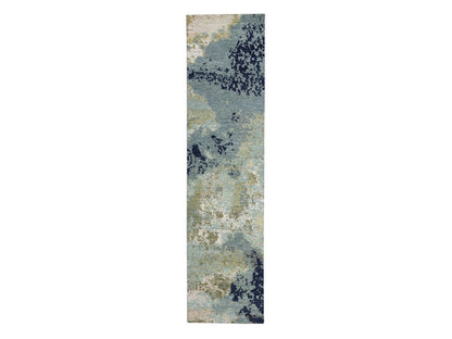 Modern / Contemporary hand-knotted wool runner in Gray, 2'6" x 9'11" — SKU O083176
