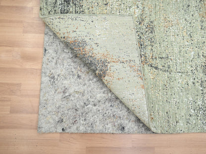 Green 3'0" x 5'0" Modern / Contemporary Hand knotted Wool Rug - Sku: O083186