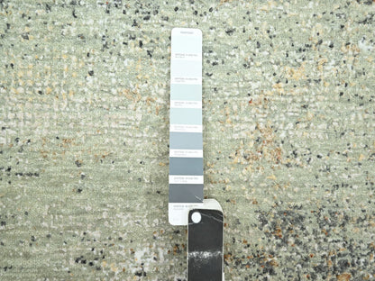 Green 3'0" x 5'0" Modern / Contemporary Hand knotted Wool Rug - Sku: O083186