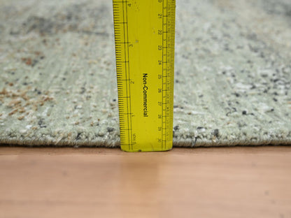 Green 3'0" x 5'0" Modern / Contemporary Hand knotted Wool Rug - Sku: O083186