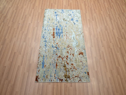 Beige 3'0" x 5'1" Modern and Contemporary Hand knotted Wool Rug - Sku: O083188