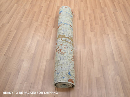 Beige 3'0" x 5'1" Modern and Contemporary Hand knotted Wool Rug - Sku: O083188