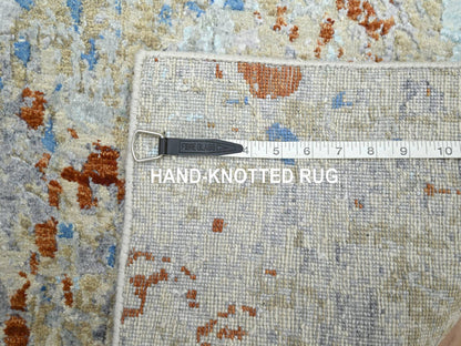 Beige 3'0" x 5'1" Modern and Contemporary Hand knotted Wool Rug - Sku: O083188