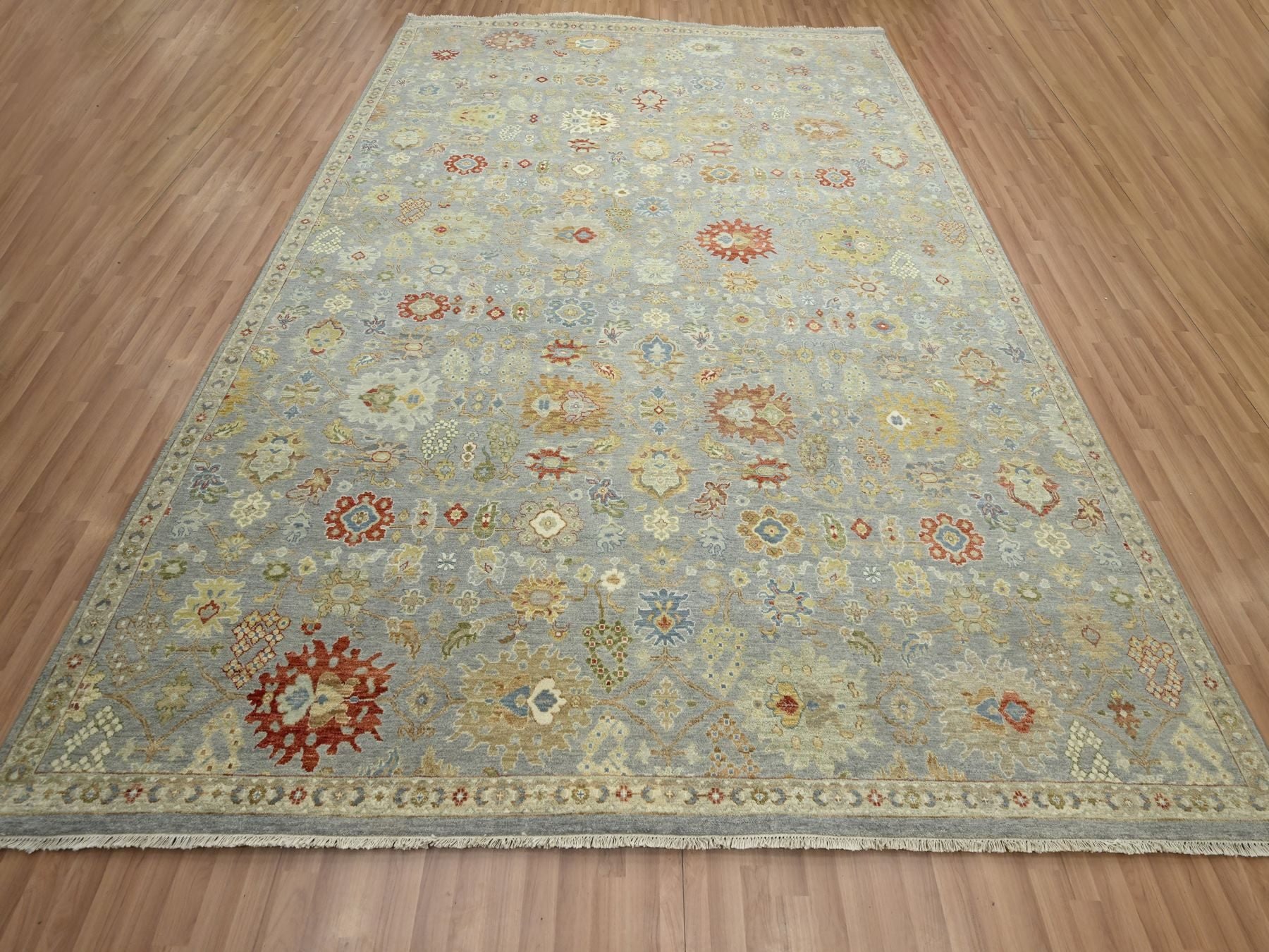 Ziegler Tribal & Geometric hand-knotted wool rug in Gray & Taupe, 9'2" x 12' — SKU O083198 (view 2)