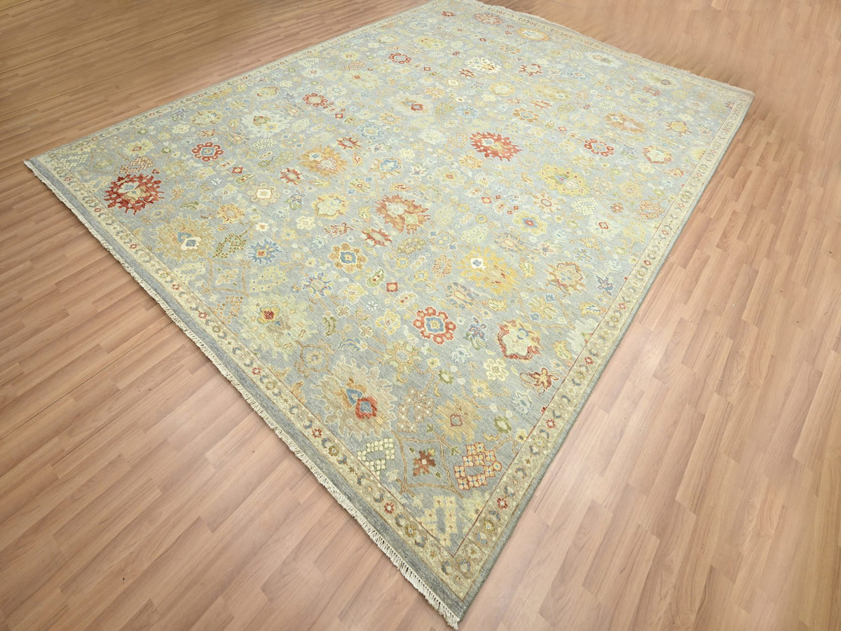 Ziegler Tribal & Geometric hand-knotted wool rug in Gray & Taupe, 9'2" x 12' — SKU O083198 (view 3)