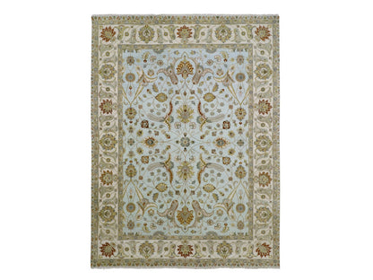 Blue 9'0" x 12'0" Tribal & Geometric Hand knotted Wool Rug - Sku: O083199