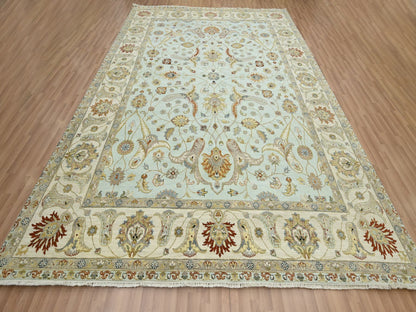 Ziegler Tribal & Geometric hand-knotted wool rug in Blue & Ivory, 9' x 12' — SKU O083199 (view 2)