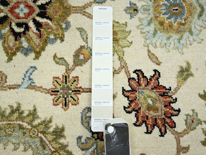 Ivory 6'1" x 9'3" Tribal Hand knotted Wool Rug - Sku: O083205
