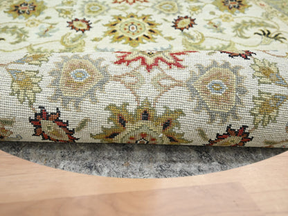 Ziegler Tribal & Geometric hand-knotted wool rug in Ivory & Gray, 4'1" x 4'2" — SKU O083211 (view 3)