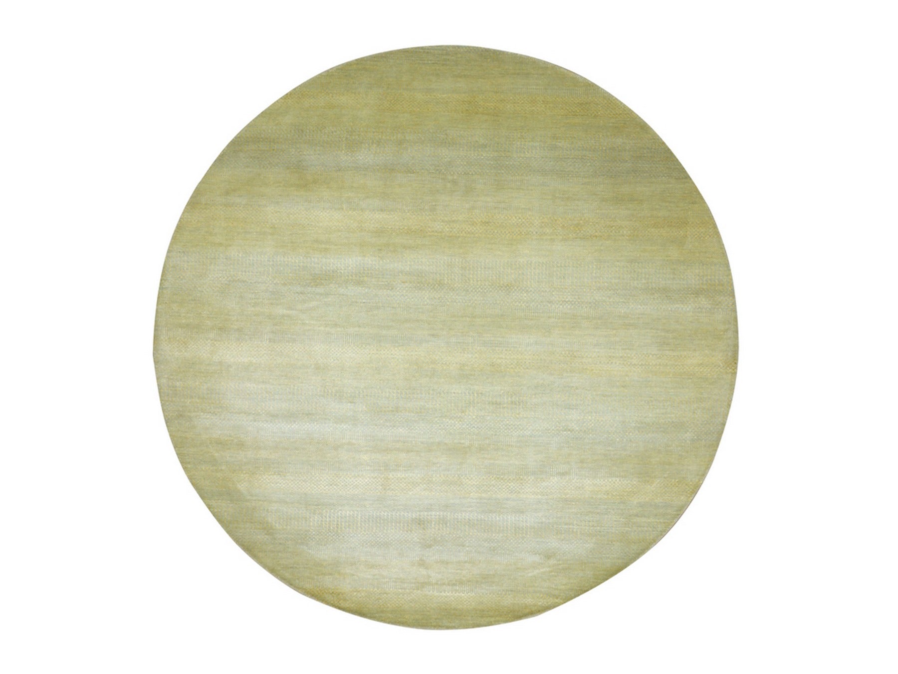 Modern / Contemporary hand-knotted wool/silk rug in Yellow, 7'10" x 7'10" — SKU O083212