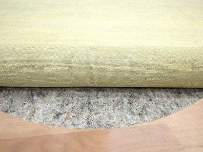 Modern / Contemporary hand-knotted wool/silk rug in Yellow, 7'10" x 7'10" — SKU O083212 (view 4)
