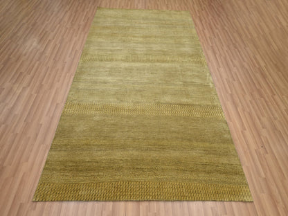 Brown 6'1" x 9'6" Modern / Contemporary Hand knotted Wool/Silk Rug - Sku: O083213