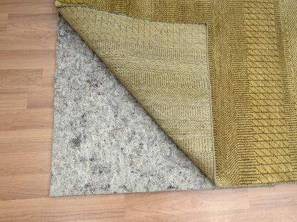 Brown 6'1" x 9'6" Modern / Contemporary Hand knotted Wool/Silk Rug - Sku: O083213