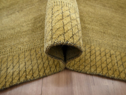 Brown 6'1" x 9'6" Modern / Contemporary Hand knotted Wool/Silk Rug - Sku: O083213