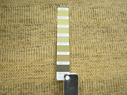 Brown 6'0" x 9'0" Modern / Contemporary Hand knotted Wool/Silk Rug - Sku: O083214