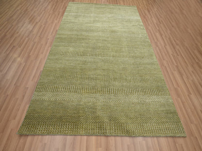 Brown 6'0" x 8'9" Modern / Contemporary Hand knotted Wool/Silk Rug - Sku: O083215