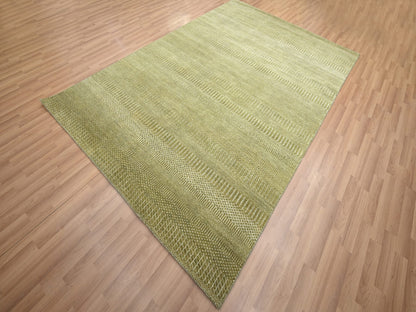Brown 6'0" x 8'9" Modern / Contemporary Hand knotted Wool/Silk Rug - Sku: O083215