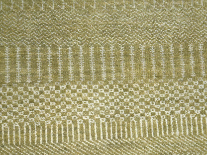 Brown 6'0" x 8'9" Modern / Contemporary Hand knotted Wool/Silk Rug - Sku: O083215