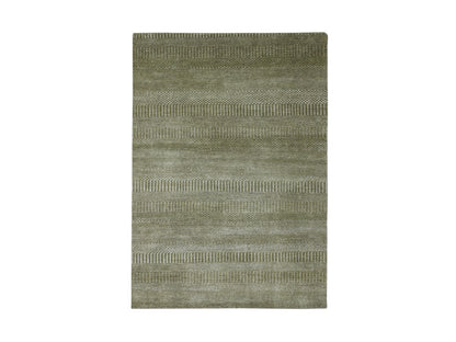 Brown 4'9" x 6'9" Modern / Contemporary Hand knotted Wool/Silk Rug - Sku: O083216