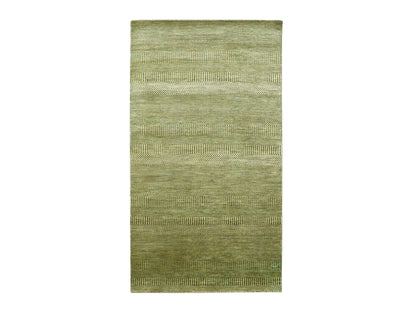 Brown 4'0" x 8'0" Modern / Contemporary Hand knotted Wool/Silk Rug - Sku: O083218