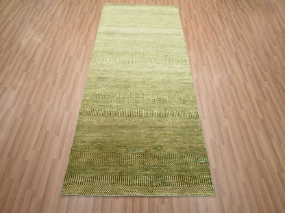 Brown 4'0" x 8'0" Modern / Contemporary Hand knotted Wool/Silk Rug - Sku: O083218
