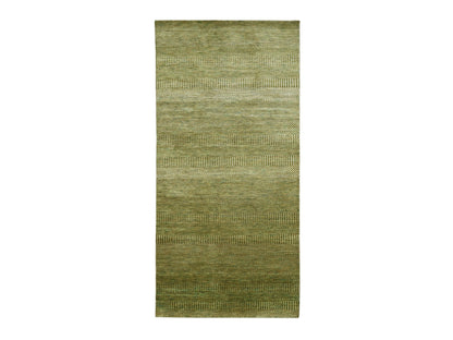 Brown 3'10" x 8'0" Modern / Contemporary Hand knotted Wool/Silk Rug - Sku: O083219