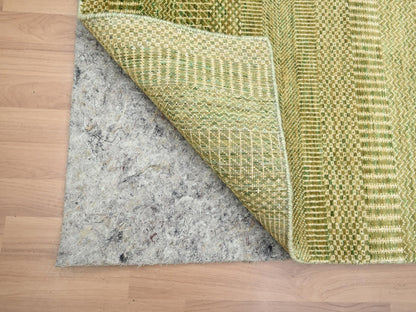 Brown 3'10" x 8'0" Modern / Contemporary Hand knotted Wool/Silk Rug - Sku: O083219