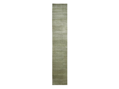 Modern / Contemporary hand-knotted wool/silk runner in Gray, 2'5" x 13'6" — SKU O083220