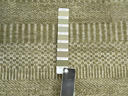 Modern / Contemporary hand-knotted wool/silk runner in Gray, 2'5" x 13'6" — SKU O083220 (view 4)