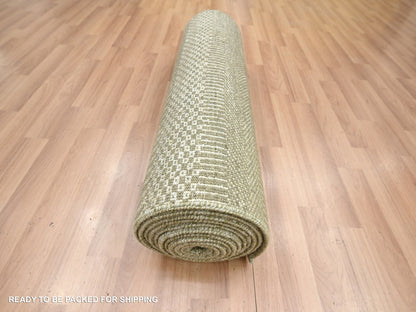 Modern / Contemporary hand-knotted wool/silk runner in Gray, 2'5" x 13'6" — SKU O083220 (view 5)