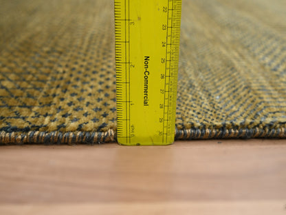 Brown 2'8" x 12'3" Modern / Contemporary Hand knotted Wool/Silk Rug - Sku: O083224