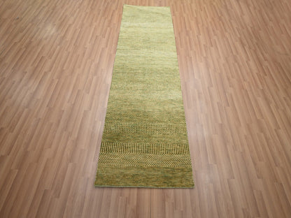Brown 2'8" x 8'2" Modern / Contemporary Hand knotted Wool/Silk Rug - Sku: O083227