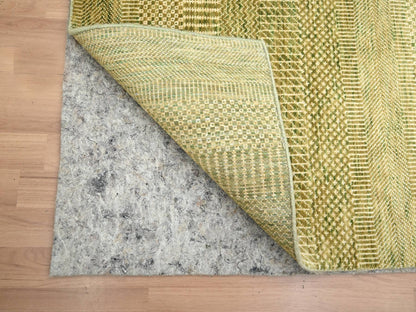 Brown 2'8" x 8'2" Modern / Contemporary Hand knotted Wool/Silk Rug - Sku: O083227