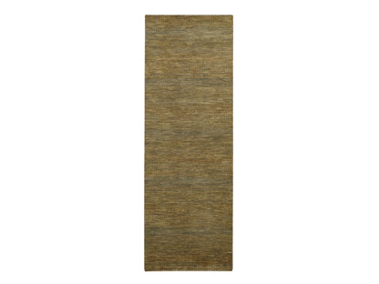 Brown 2'8" x 8'0" Modern / Contemporary Hand knotted Wool/Silk Rug - Sku: O083228