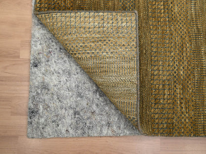 Brown 2'8" x 8'0" Modern / Contemporary Hand knotted Wool/Silk Rug - Sku: O083228