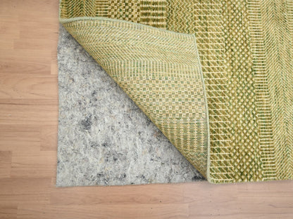 Brown 2'8" x 8'3" Modern / Contemporary Hand knotted Wool/Silk Rug - Sku: O083229