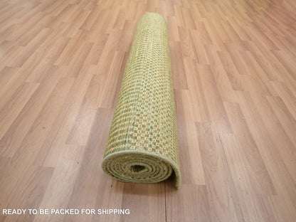 Brown 2'8" x 8'3" Modern / Contemporary Hand knotted Wool/Silk Rug - Sku: O083229