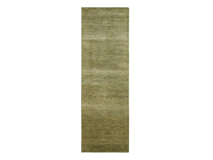 Brown 2'8" x 8'2" Modern / Contemporary Hand knotted Wool/Silk Rug - Sku: O083231