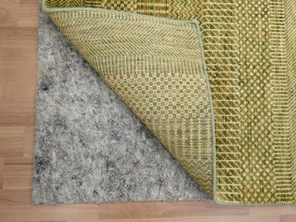 Brown 2'8" x 8'2" Modern / Contemporary Hand knotted Wool/Silk Rug - Sku: O083231