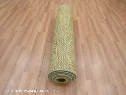 Brown 2'8" x 8'2" Modern / Contemporary Hand knotted Wool/Silk Rug - Sku: O083231
