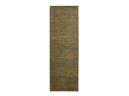 Brown 2'8" x 8'0" Modern / Contemporary Hand knotted Wool/Silk Rug - Sku: O083232