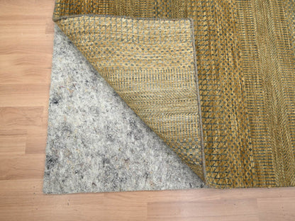 Brown 2'8" x 8'0" Modern / Contemporary Hand knotted Wool/Silk Rug - Sku: O083232