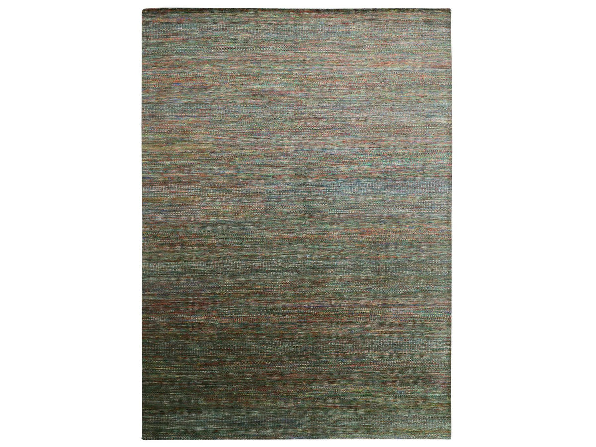 Modern / Contemporary hand-knotted wool/silk rug in Black, 10' x 14' — SKU O083234