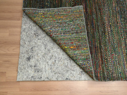 Black 10'0" x 14'0" Modern and Contemporary Hand knotted Wool/Silk Rug - Sku: O083234